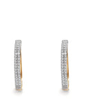 Patentzáras karika fülbevalók 750/18 K sárga arany Gyémánt 0.25 ct, 84 Kövek, w-si