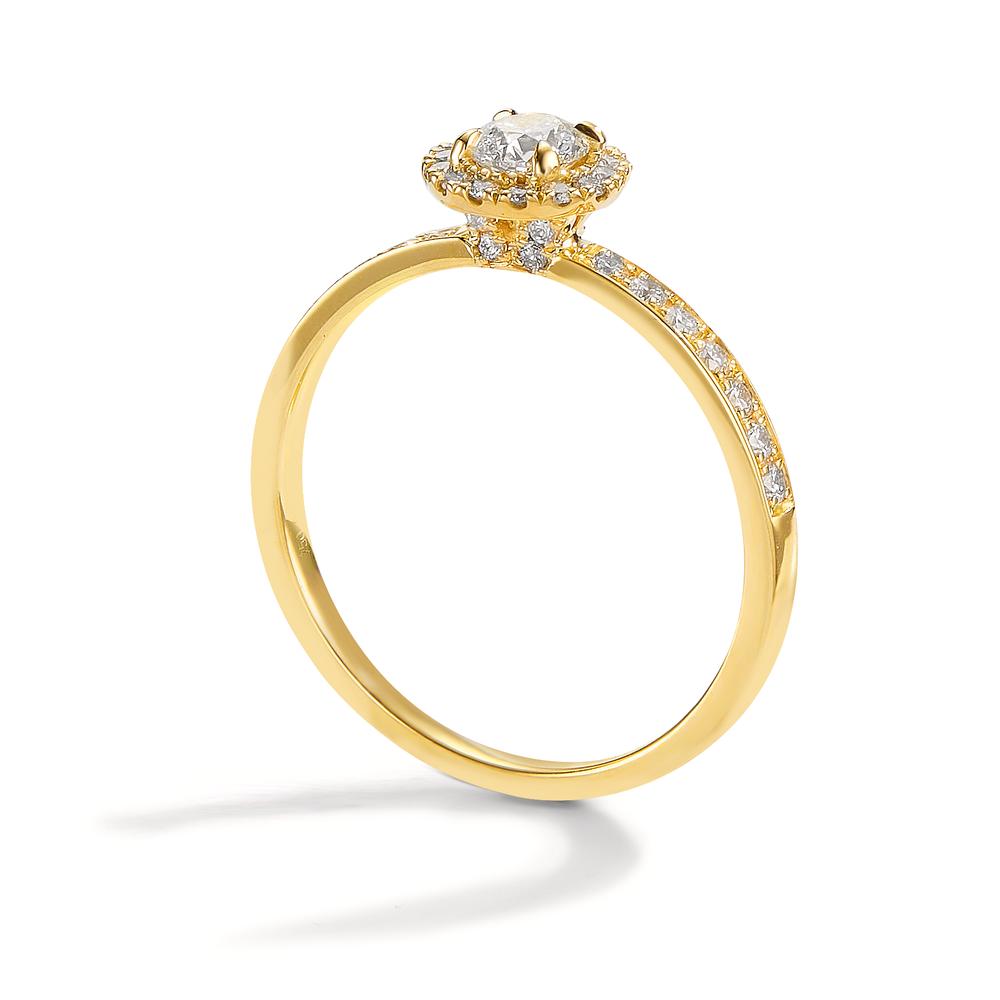 Memória gyűrű 750/18 K sárga arany Gyémánt 0.50 ct, w-si Ø6.5 mm