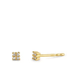 Fülbevaló 750/18 K sárga arany Gyémánt 0.04 ct, 8 Kövek, p1 Ø2.7 mm