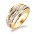 Gyűrű 750/18 K sárga arany, 750/18 K fehér arany Gyémánt 0.16 ct, w-si