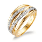 Gyűrű 750/18 K sárga arany, 750/18 K fehér arany Gyémánt 0.16 ct, w-si