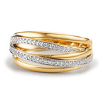 Gyűrű 750/18 K sárga arany, 750/18 K fehér arany Gyémánt 0.16 ct, w-si