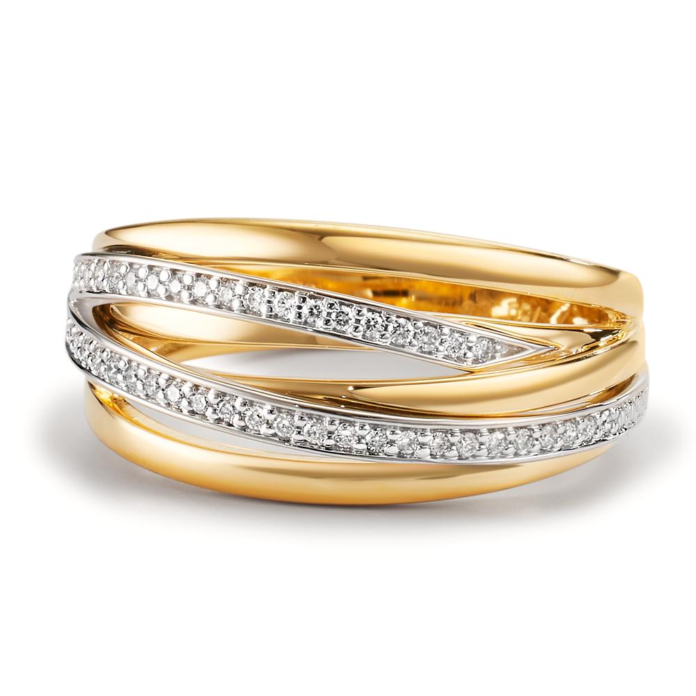 Gyűrű 750/18 K sárga arany, 750/18 K fehér arany Gyémánt 0.16 ct, w-si
