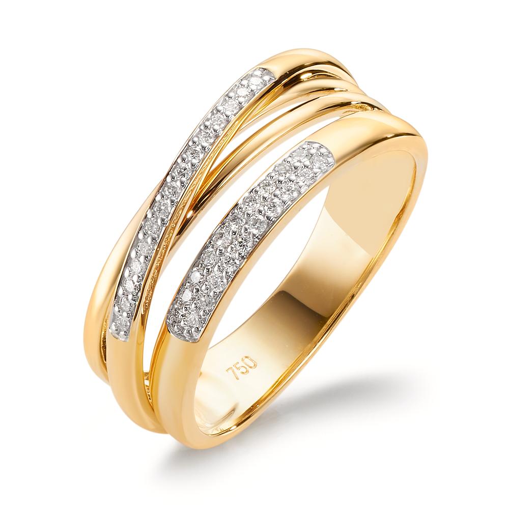 Gyűrű 750/18 K sárga arany Gyémánt 0.14 ct, w-si