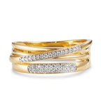Gyűrű 750/18 K sárga arany Gyémánt 0.14 ct, w-si