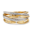 Gyűrű 750/18 K sárga arany, 750/18 K fehér arany Gyémánt 0.16 ct, w-si