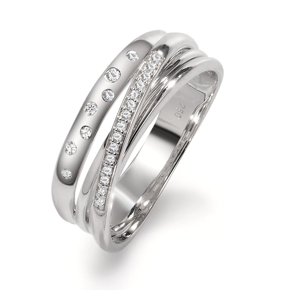 Gyűrű 750/18 K fehér arany Gyémánt 0.11 ct, w-si