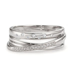 Gyűrű 750/18 K fehér arany Gyémánt 0.11 ct, w-si