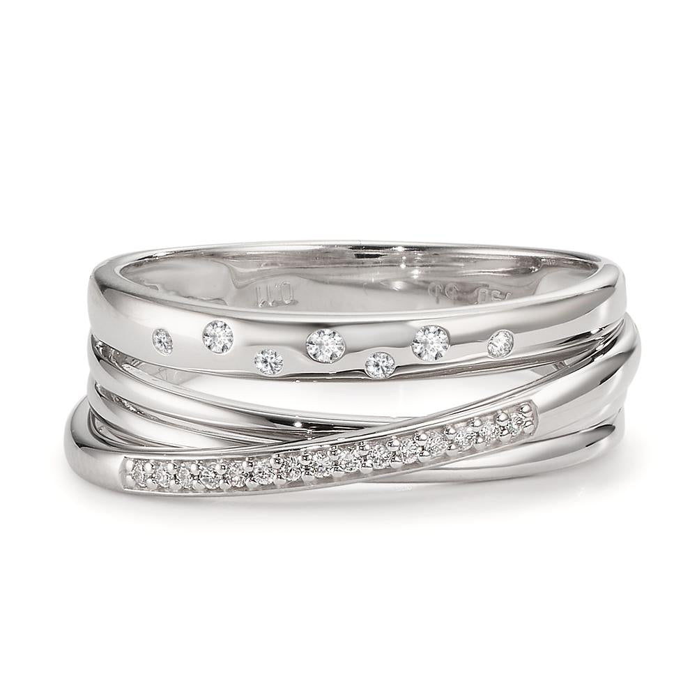Gyűrű 750/18 K fehér arany Gyémánt 0.11 ct, w-si