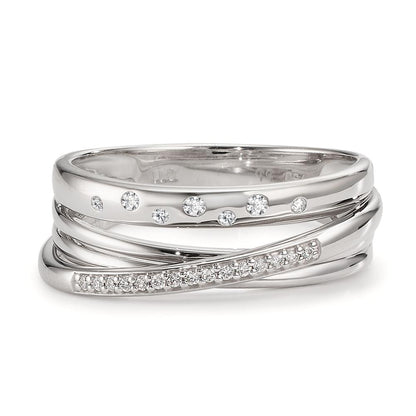 Gyűrű 750/18 K fehér arany Gyémánt 0.11 ct, w-si