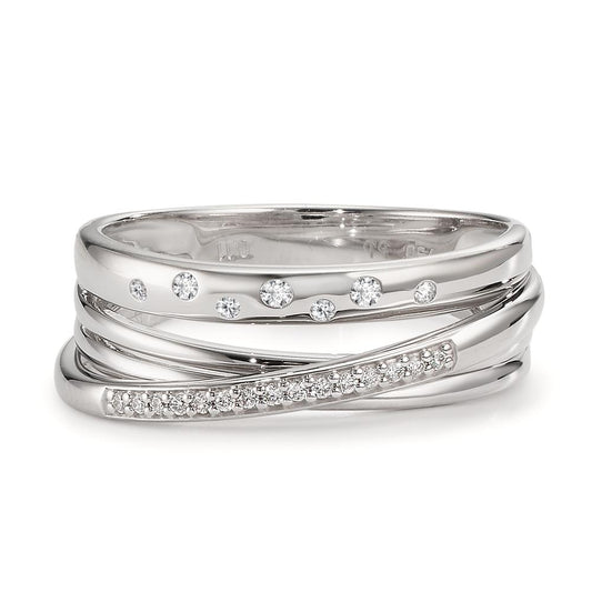 Gyűrű 750/18 K fehér arany Gyémánt 0.11 ct, w-si