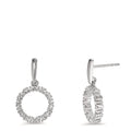 Függő fülbevaló 750/18 K fehér arany Gyémánt 0.33 ct, w-si Ø12.5 mm