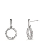 Függő fülbevaló 750/18 K fehér arany Gyémánt 0.33 ct, w-si Ø12.5 mm