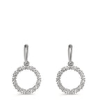 Függő fülbevaló 750/18 K fehér arany Gyémánt 0.33 ct, w-si Ø12.5 mm