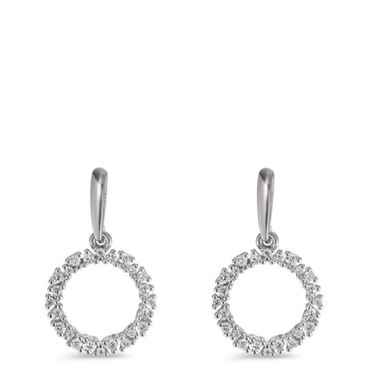 Függő fülbevaló 750/18 K fehér arany Gyémánt 0.33 ct, w-si Ø12.5 mm