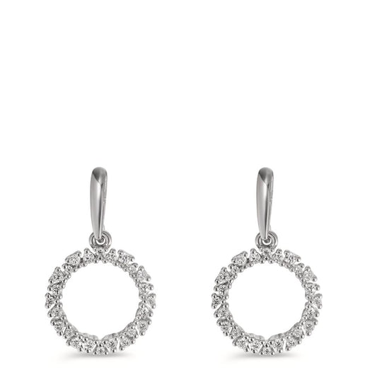 Függő fülbevaló 750/18 K fehér arany Gyémánt 0.33 ct, w-si Ø12.5 mm