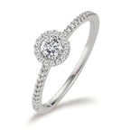 Gyűrű 750/18 K fehér arany Gyémánt 0.30 ct, w-si Ø6 mm