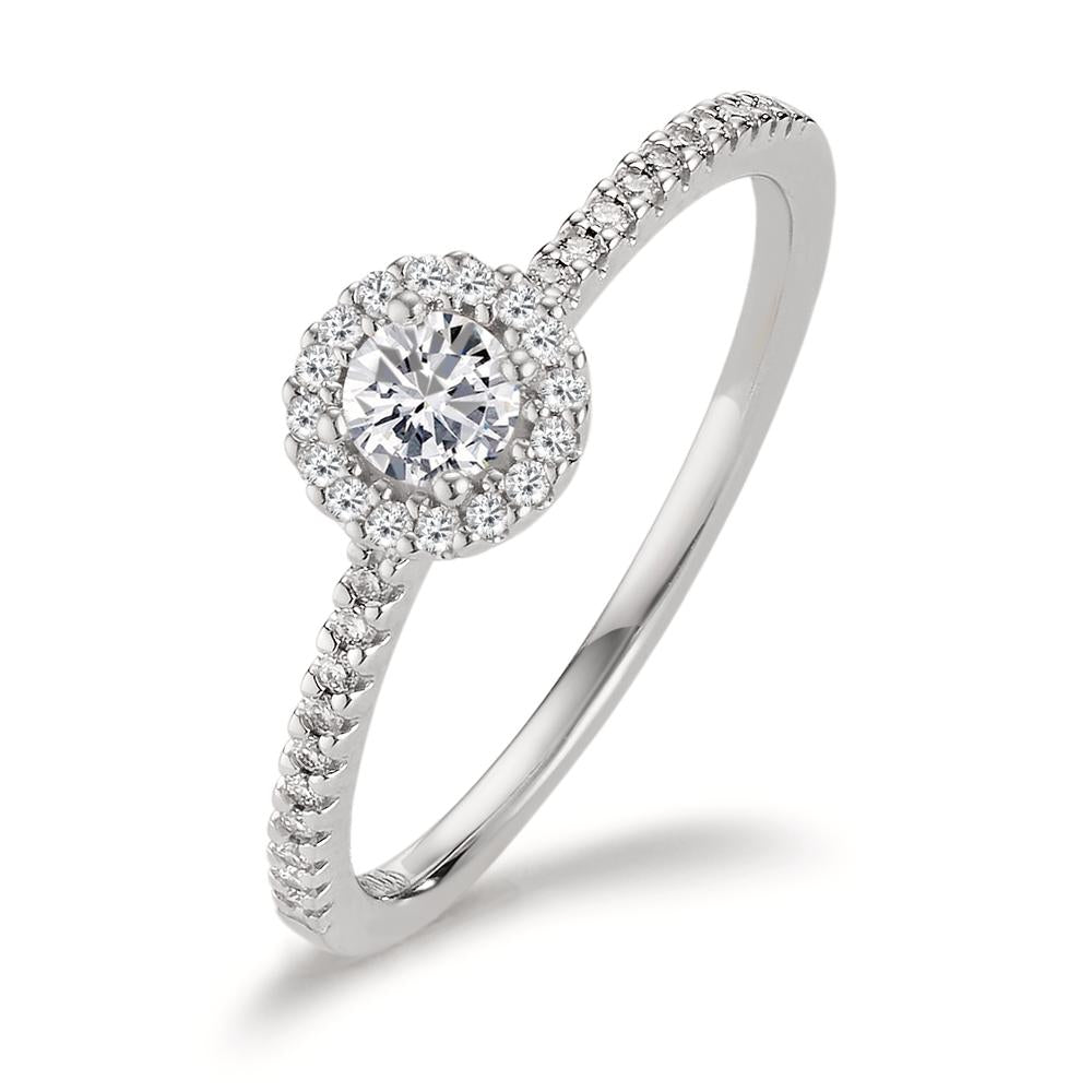 Gyűrű 750/18 K fehér arany Gyémánt 0.30 ct, w-si Ø6 mm