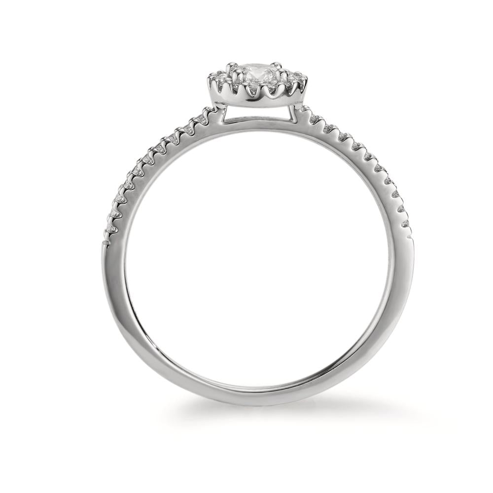 Gyűrű 750/18 K fehér arany Gyémánt 0.30 ct, w-si Ø6 mm