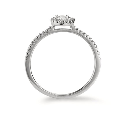 Gyűrű 750/18 K fehér arany Gyémánt 0.30 ct, w-si Ø6 mm