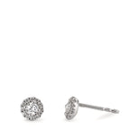 Fülbevaló 750/18 K fehér arany Gyémánt 0.24 ct, w-si Ø5 mm