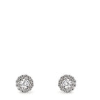 Fülbevaló 750/18 K fehér arany Gyémánt 0.24 ct, w-si Ø5 mm