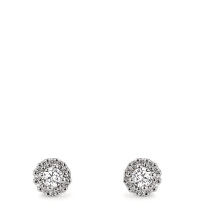 Fülbevaló 750/18 K fehér arany Gyémánt 0.24 ct, w-si Ø5 mm