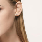 Fülbevaló 750/18 K fehér arany Gyémánt 0.24 ct, w-si Ø5 mm