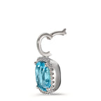 Medál 750/18 K fehér arany Gyémánt 0.14 ct, w-si, Topáz Kék, 0.69 ct Ø11.5 mm
