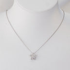 Medál 750/18 K fehér arany Gyémánt 0.08 ct, w-si Csillag Ø10 mm
