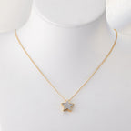 Medál 750/18 K sárga arany Gyémánt 0.08 ct, w-si Csillag Ø10 mm