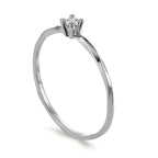 Szoliter gyűrű 750/18 K fehér arany Gyémánt 0.04 ct, w-si
