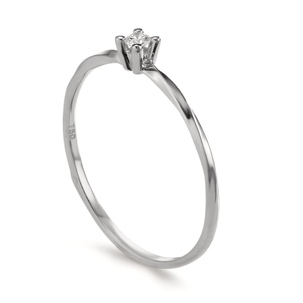 Szoliter gyűrű 750/18 K fehér arany Gyémánt 0.04 ct, w-si