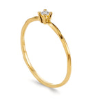 Szoliter gyűrű 750/18 K sárga arany Gyémánt 0.04 ct, w-si