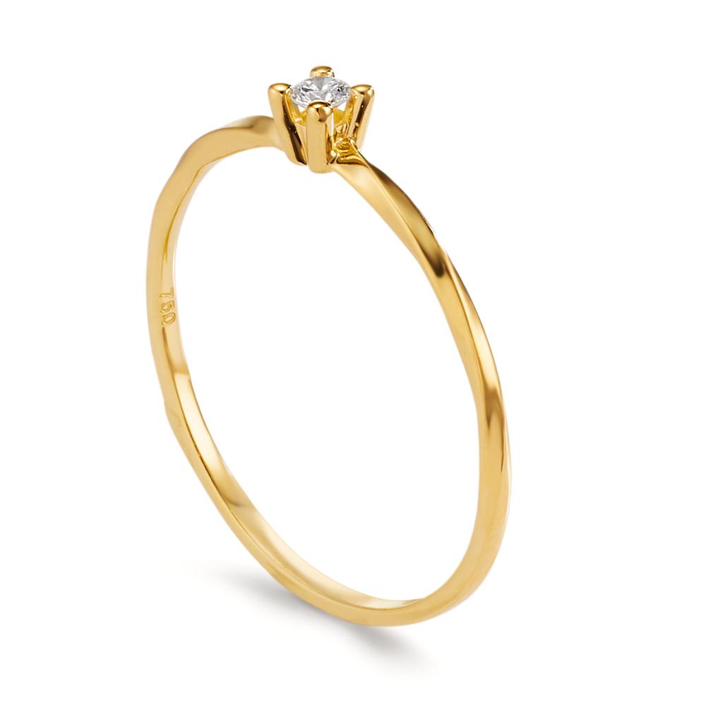 Szoliter gyűrű 750/18 K sárga arany Gyémánt 0.04 ct, w-si