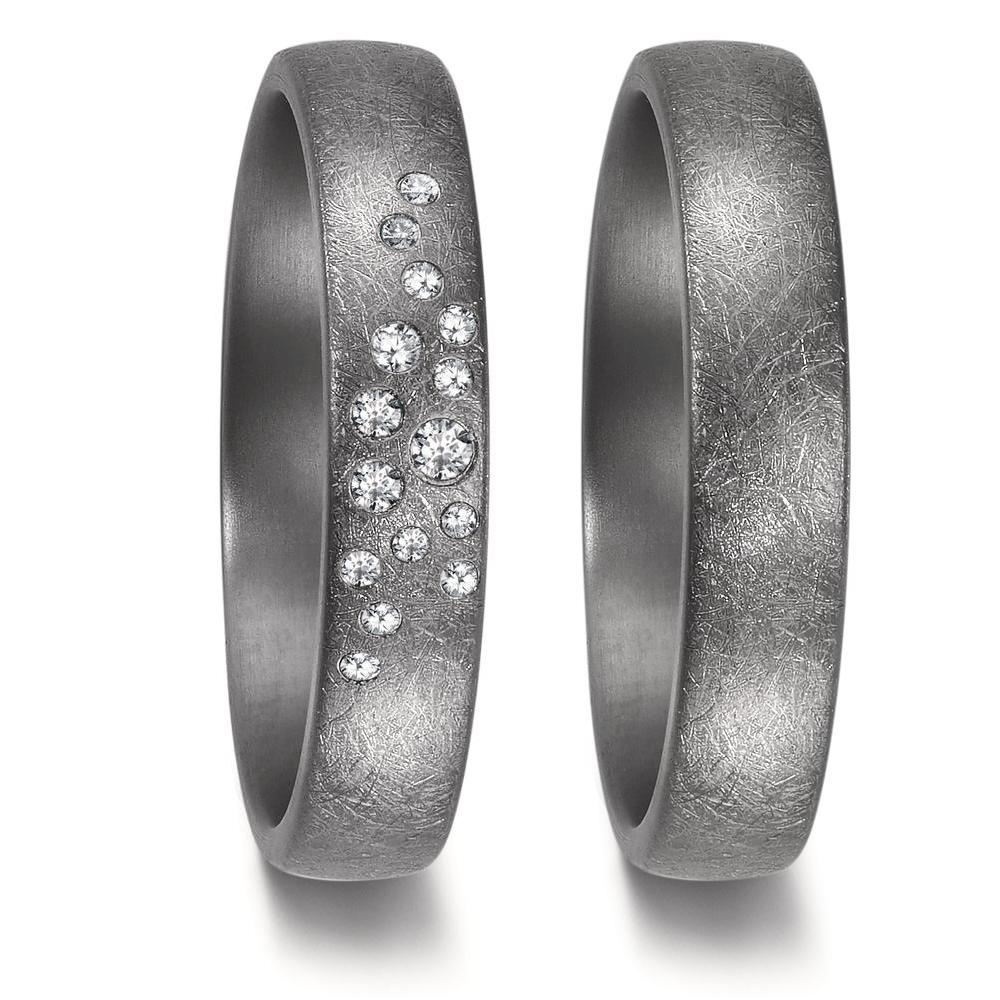 Partnergyűrű 999 tantál Gyémánt 0.105 ct, 15 Kövek, w-si