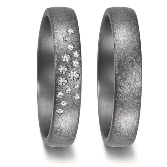 Partnergyűrű 999 tantál Gyémánt 0.105 ct, 15 Kövek, w-si