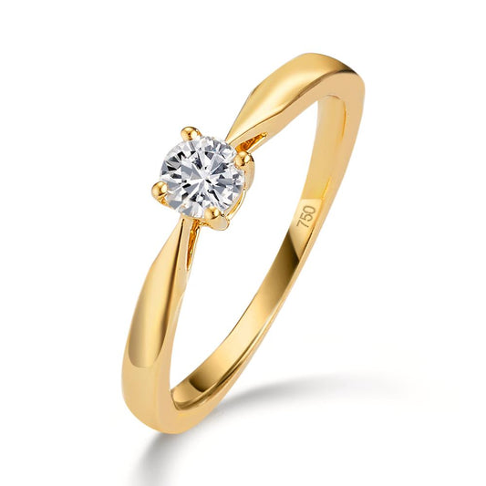 Szoliter gyűrű 750/18 K sárga arany Gyémánt 0.25 ct, w-si