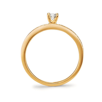 Szoliter gyűrű 750/18 K sárga arany Gyémánt Fehér, 0.20 ct, 19 Kövek, Briliáns, w-si Ø3 mm
