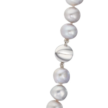 Nyakékek 750/18 K fehér arany édesvízi tenyésztett gyöngy Szürke 10.5-11 mm 42 cm