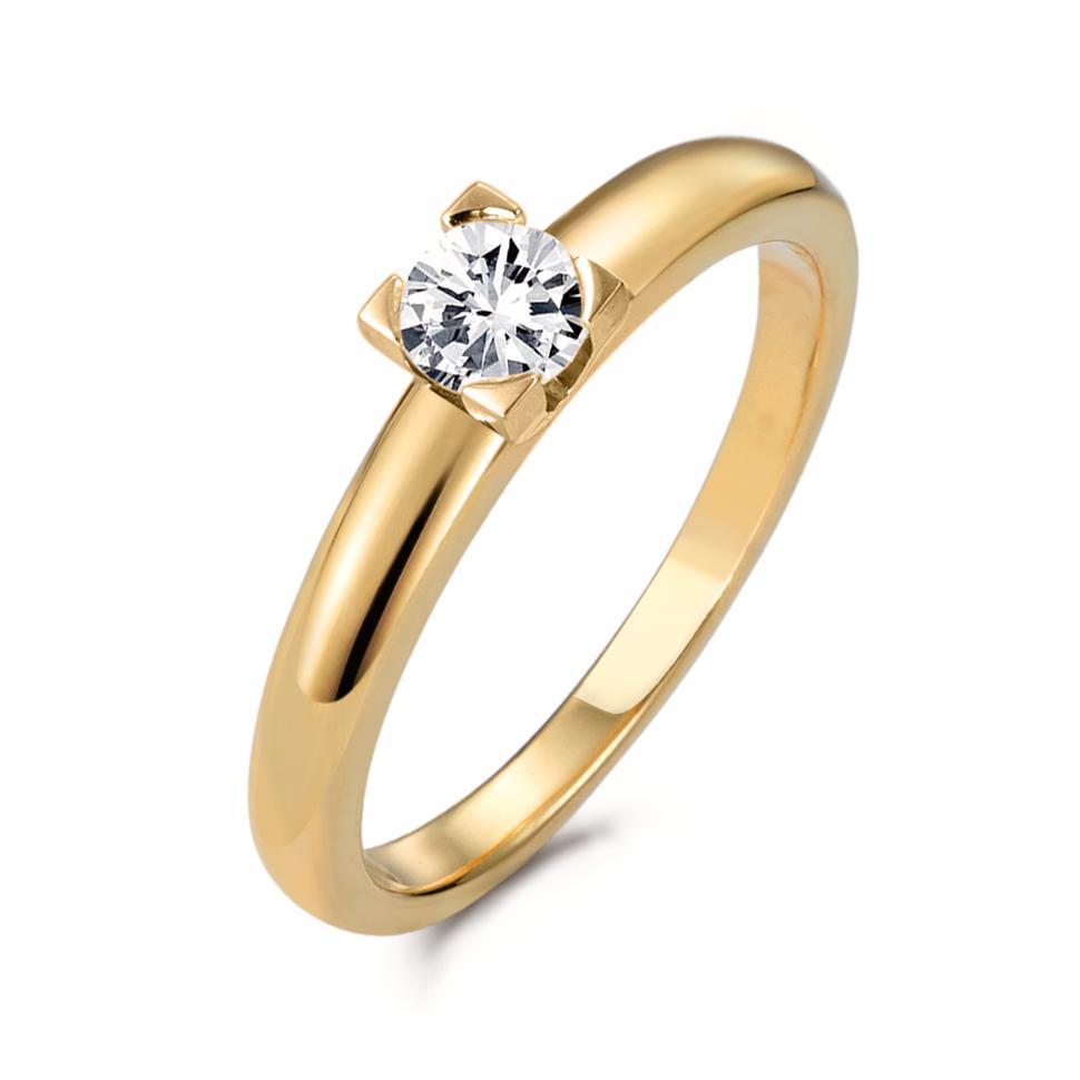 Szoliter gyűrű 750/18 K sárga arany Gyémánt 0.30 ct, w-si