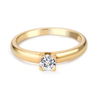 Szoliter gyűrű 750/18 K sárga arany Gyémánt 0.30 ct, w-si