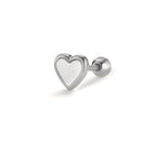 Piercing Ezüst ródiumozott gyöngyház Szív Ø5.3 mm