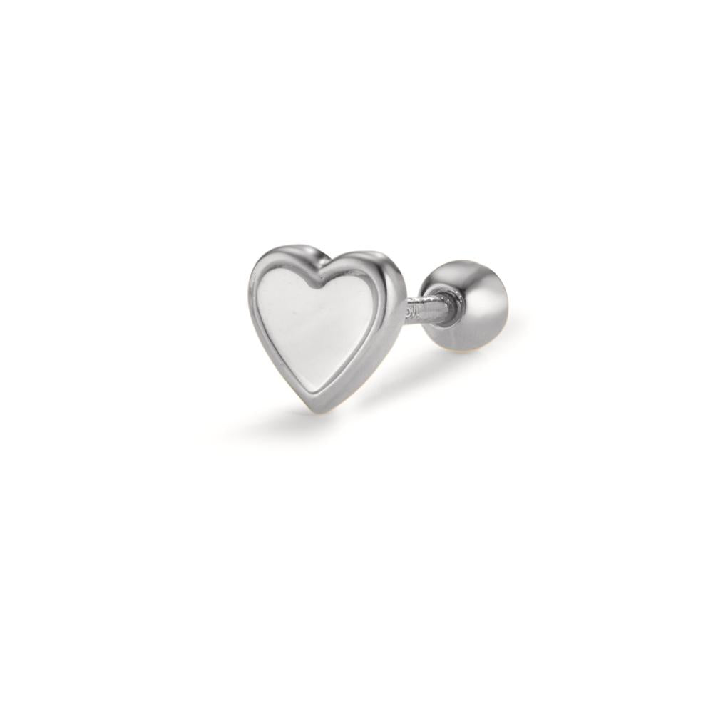 Piercing Ezüst ródiumozott gyöngyház Szív Ø5.3 mm