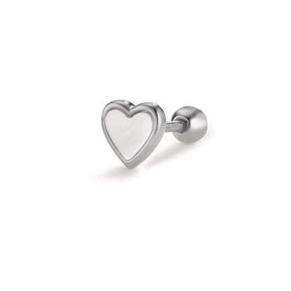 Piercing Ezüst ródiumozott gyöngyház Szív Ø5.3 mm