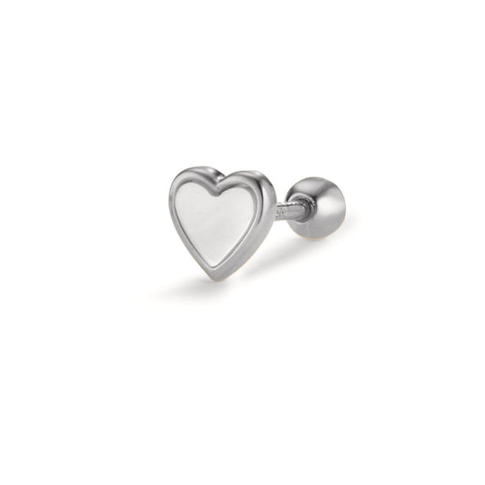Piercing Ezüst ródiumozott gyöngyház Szív Ø5.3 mm