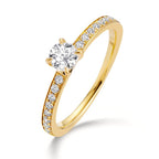 Szoliter gyűrű 750/18 K sárga arany Gyémánt Fehér, 0.30 ct, Briliáns, w-si, Gyémánt Fehér, 0.20 ct, 18 Kövek, Briliáns, w-si