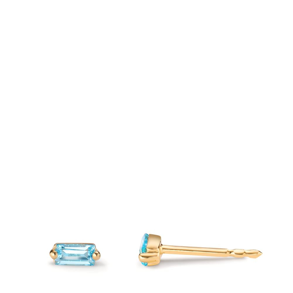 Fülbevaló 585/14 K sárga arany Topáz Kék, 0.30 ct, 2 Kövek