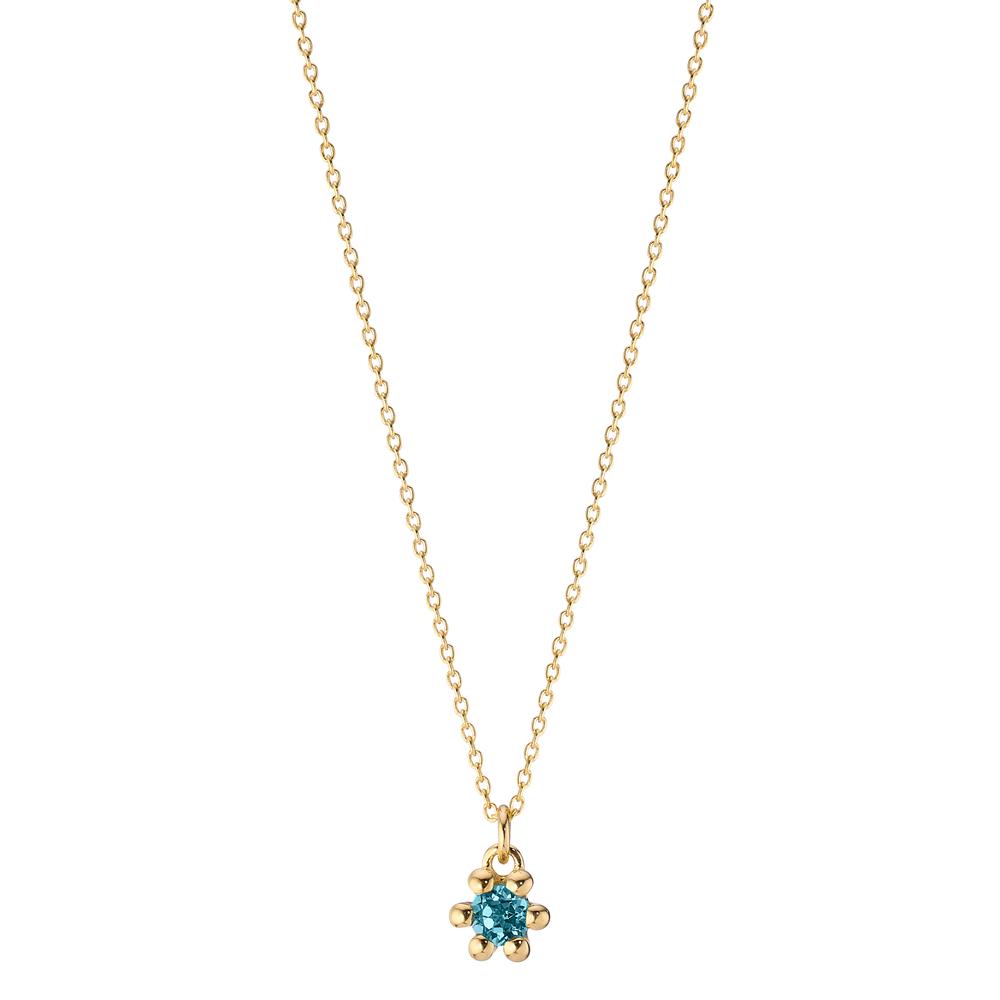 Nyakékek 585/14 K sárga arany London kék topáz 0.13 ct 39-42 cm