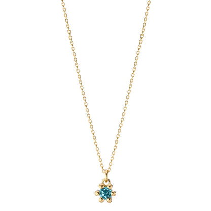 Nyakékek 585/14 K sárga arany London kék topáz 0.13 ct 39-42 cm